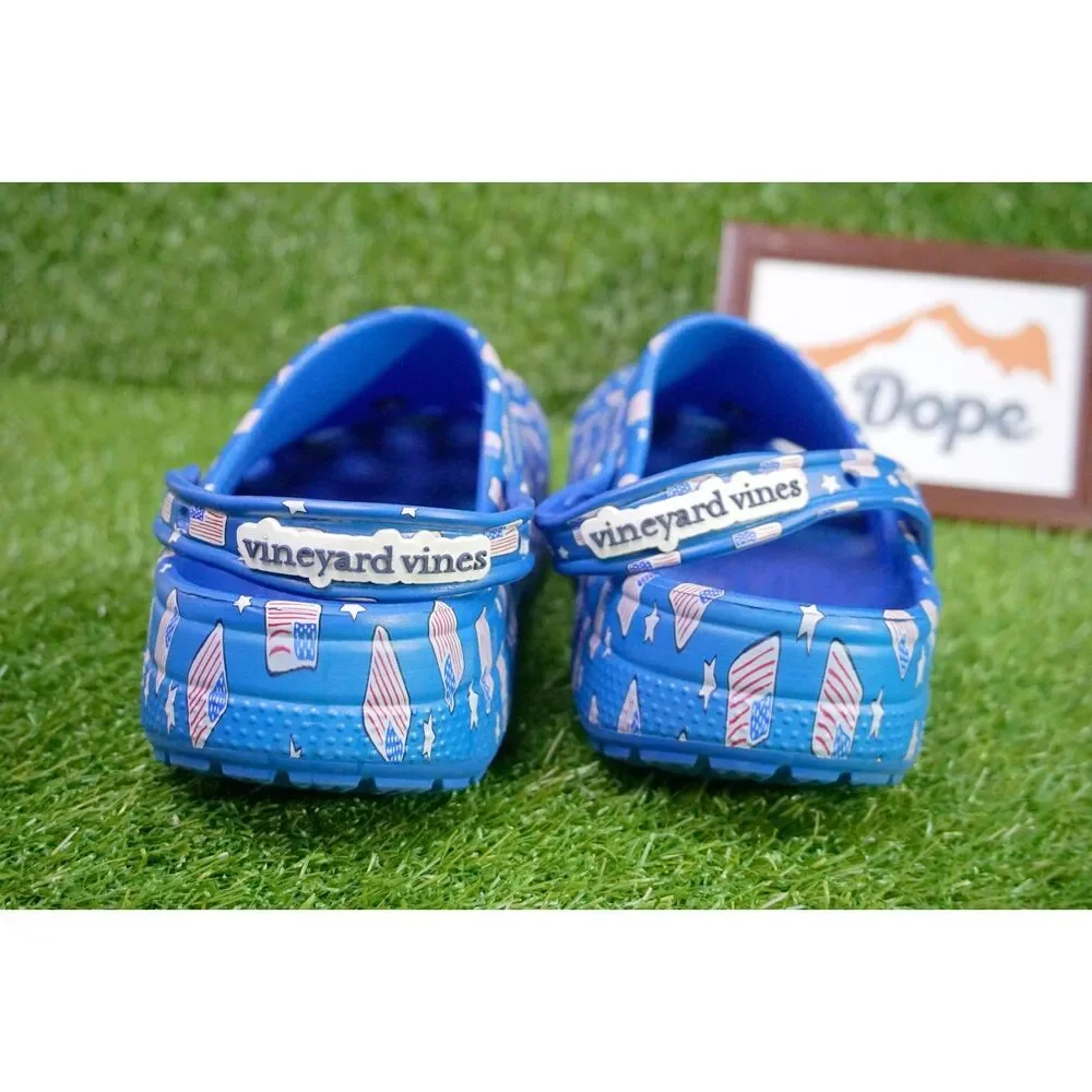 Crocs Vineyard Vines Classic - American Flag Blue - Men's Size 10